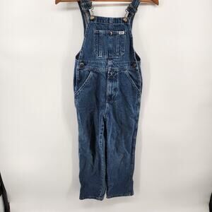 Key Denim Bib Overalls Boys Kids Youth Size 7 Cotton Blue